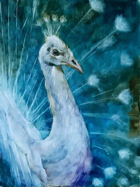 White Peacock Watercolor