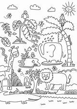 Funny Jungle Coloring Page  Free Printable Pages For Kids sketch template
