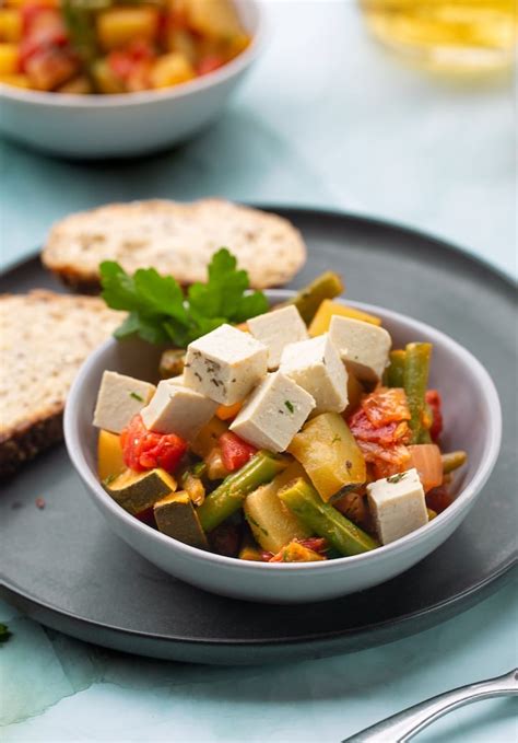 Greek Vegetable Stew with Tofu “Feta” - The Vegan Atlas