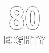 Number 80 Coloring Page Pages sketch template