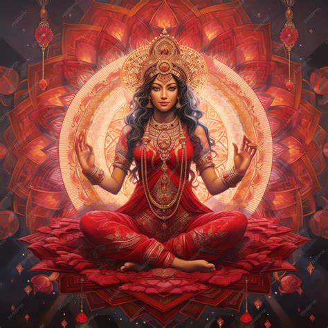 Premium AI Image | illustration of Yantra Goddess Lakshmi