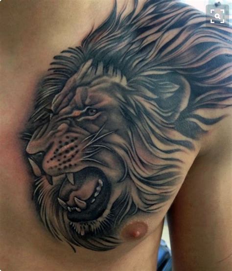 Pin by Kandon Collins on Tattoos | Lion chest tattoo, Cool chest tattoos, Mens lion tattoo