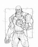Superpower Thanos From The Avengers Infinity War Coloring Page  Free sketch template