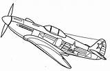 Yakovlev Yak 3 Aircraft sketch template