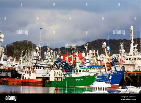 Killybegs fishing port, trawlers moored up. County Donegal, Ireland ...