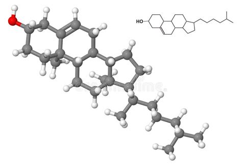 Cholesterol Molecule With Chemical Formula Stock Photos - Image: 18467123