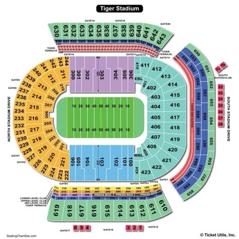 Tiger Stadium Seating Chart | Tiger Stadium | Baton Rouge, Louisiana