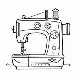 Sewing Machine Coloring Page sketch template