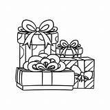 Colorful Festive gifts Boxes And Presents Outline Cartoon Illustration  sketch template