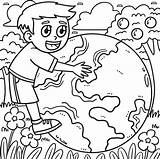 Earth Day Child Embracing Coloring Page 14329704 Vector Art At  sketch template