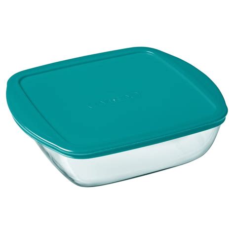 Pyrex Cook & Store Peacock Blue Square Storage Dish 1L - Tesco Groceries