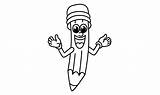 Cute Pencil Cartoon Vector Coloring Page Gráfico Por Ningsihagustin426  sketch template