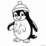 Cute Christmas Penguin Coloring Page 11071 8700 sketch template