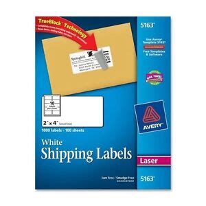 AVERY LABELS #5163 WHITE SHIPPING LABELS 100 SHEETS 1000 LABELS FREE SHIPPING US 72782051631 | eBay