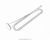 Coloring Trumpet Trumpets Instrument Pages Kids Musical Drawing Color  sketch template