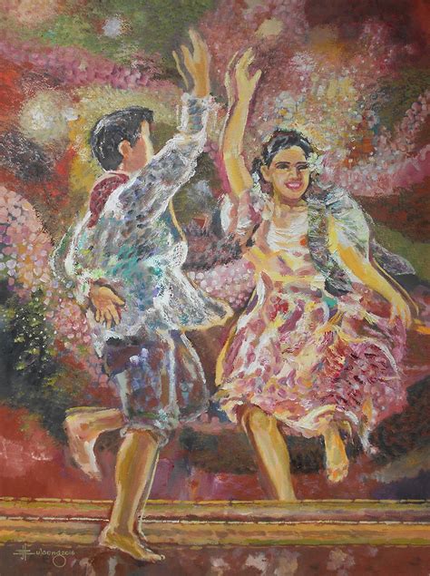 Tinikling (Philippine Cultural Dance) - oil on canvas 24" x 32" by JBulaong 2016 #Tinikling # ...