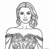Elegant Top Model Coloring Page 56393 45423 sketch template