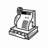 Cash Register Drawing sketch template