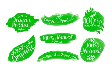Free Vector | 100% natural badge collection