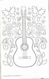 Free Coloring Sheet Of Guitars sketch template