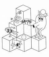 Qbert Coloring Pages sketch template