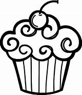 Free Black And White Cupcake Clipart Download  sketch template
