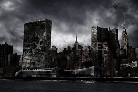 "Destroyed City " Graphic/Illustration art prints and posters by Kuba Skorkowski - ARTFLAKES.COM