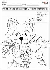 Subtraction Coloring Sheet Pages sketch template