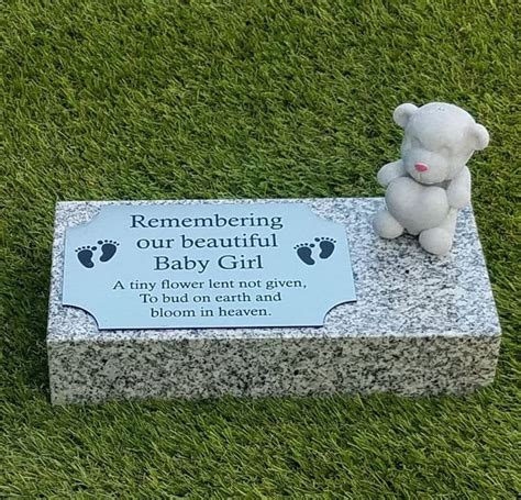 Baby Granite Grave Marker Baby Markers Baby Infant Child Grave Plaque Headstone#2 - Black