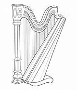 Harp Kleurplaat Muziekinstrumenten Kleurplaten Musikinstrumente  sketch template