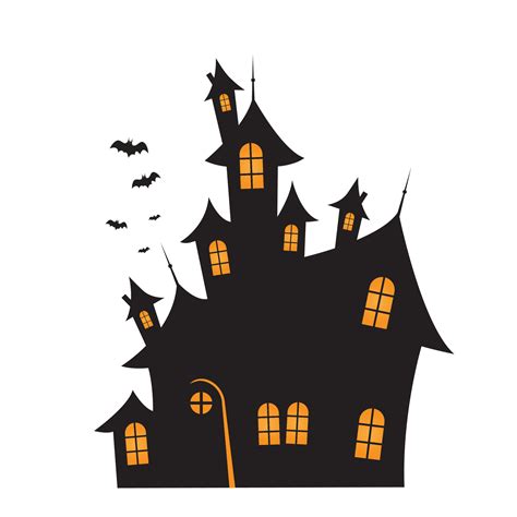 Scary Old Halloween Haunted House Vector Illustration 12031403 Vector ...