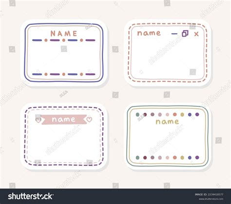 Cute Name Tags School Children Stock Vector (Royalty Free) 2239418577 ...