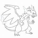 Mega Charizard X Coloring Page  Coloring Home sketch template