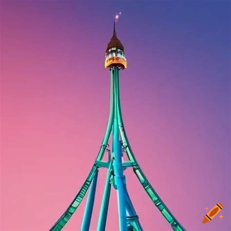 Drop tower roller coaster ride