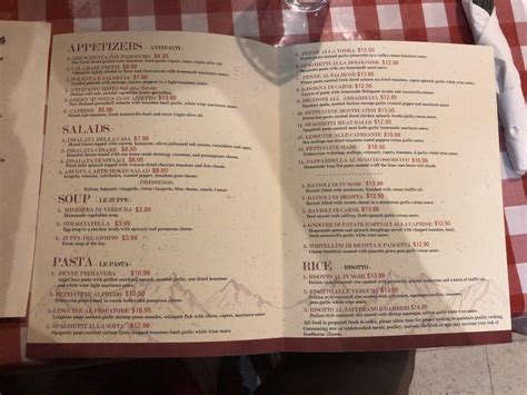 Menu at Trattoria Di Sofia restaurant, Montrose