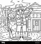 Cowboy Sheriff Coloring Page For Kids Stock Vector Image & Art  Alamy sketch template