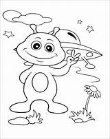 Cute Alien Coloring Page For Kids  ColoringBay sketch template