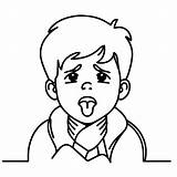 Continuous Line Vector Of A Person With sore throat  Premium AI sketch template