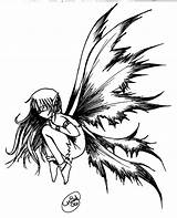 Sad fairy coloring Pages sketch template