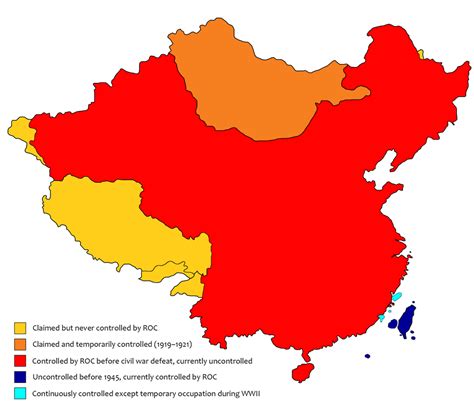 Territory Controlled and/or Claimed by the Republic of China throughout its 100-year history (OC ...