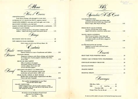 Random Neat Stuff: 1970 Disneyland Blue Bayou Menu