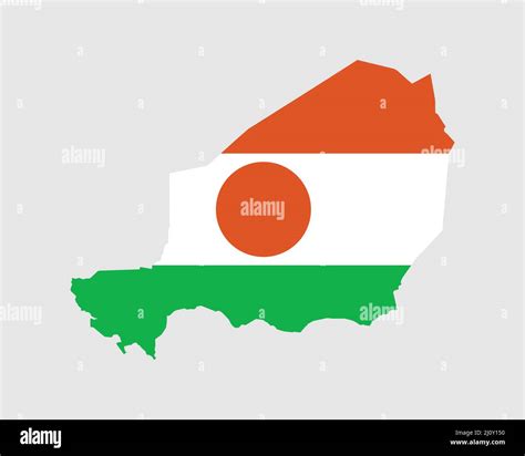 Niger Flag Map. Map of the Republic of the Niger with the Nigerien ...