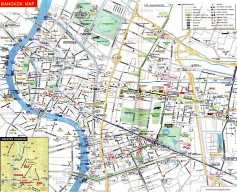 Tourist map of bangkok city - Bangkok tourist map english (Thailand)