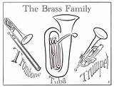 Brass Family Instruments Coloring Pages sketch template