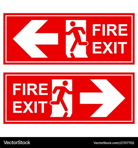 Emergency exit sign man running out fire exit Vector Image