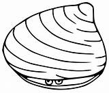 Cute Clam sketch template
