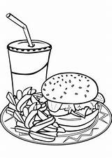 Download Free fast food coloring Book sketch template