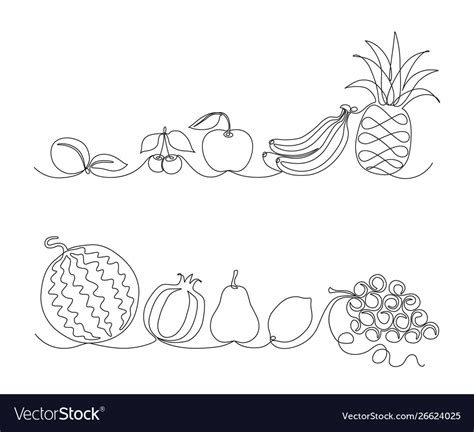 Fruit border set Royalty Free Vector Image - VectorStock