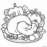 Thanksgiving Feast Coloring Page 48832 39117 sketch template