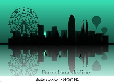 Barcelona Skyline Vector Silhouette Stock Vector (Royalty Free ...